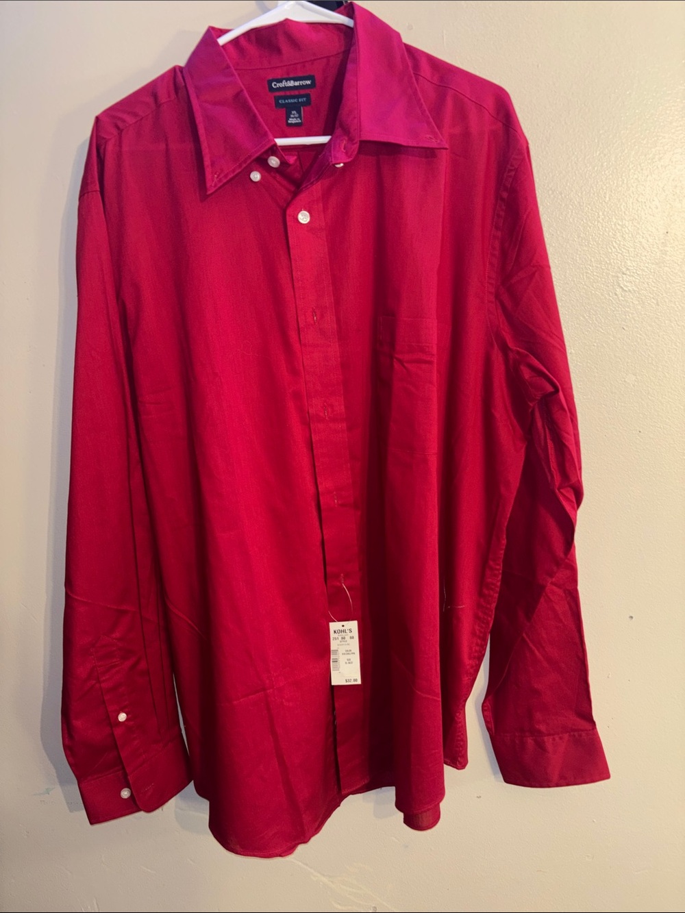Croft & Barrow Men's Red Button-Down Dress Shirt